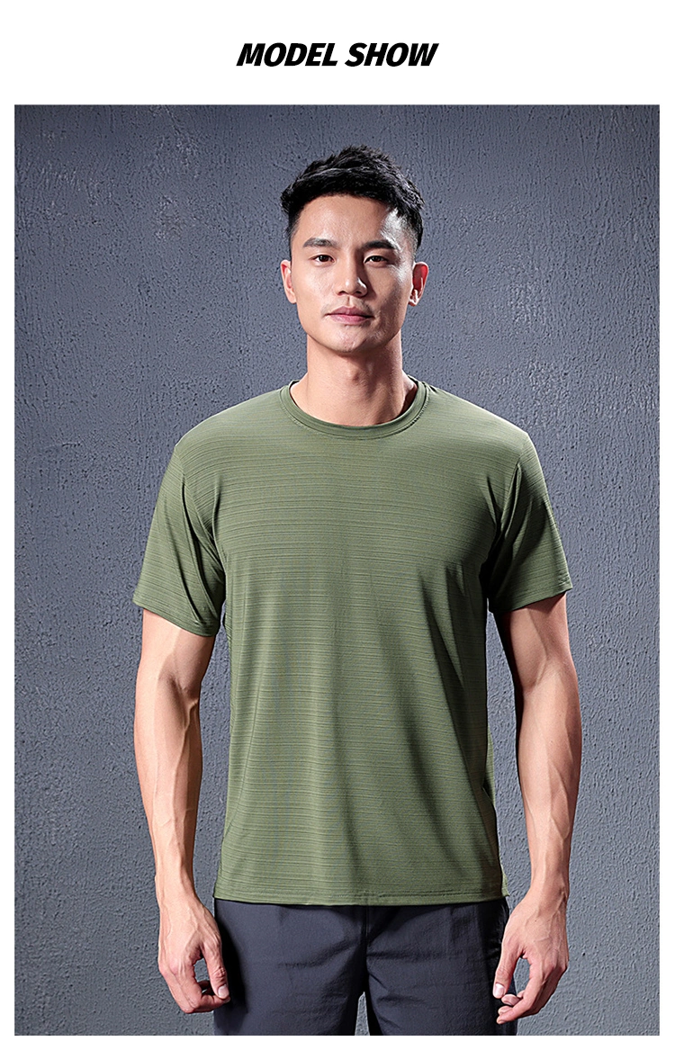 Custom Logo Blank T Shirt Men Sports Wear Breathable Polyester Gym Shirts Men Athletic T Shirt